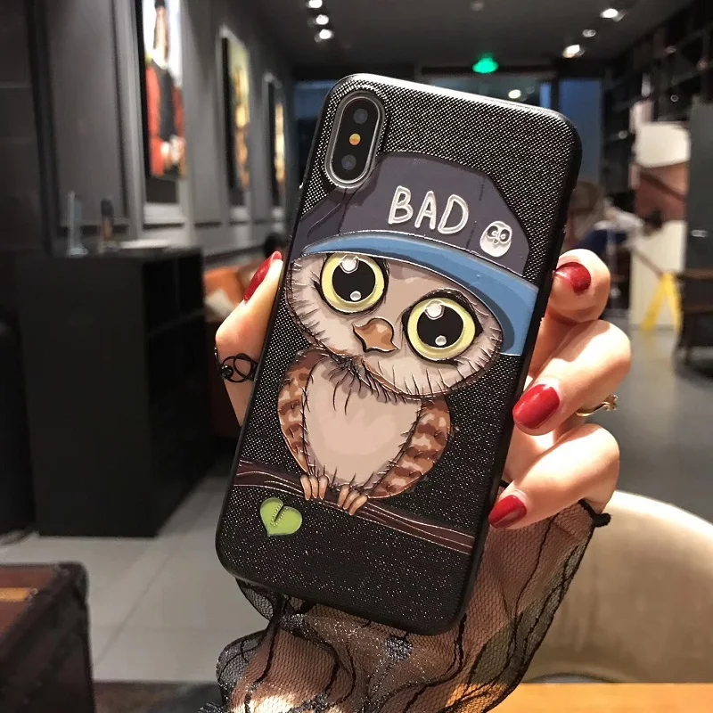 MYSUN Новый Модный 3D рельефный чехол для телефона iPhone 8 8Plus 7 Plus с рисунком мультяшной