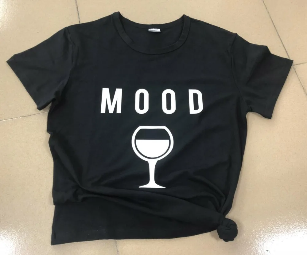 Fashion Clothing Crewneck Style Casual High Quality Cotton Tees MOOD Wine Graphic T-Shirt Hipster gifts for wine lovers t shirt | Женская