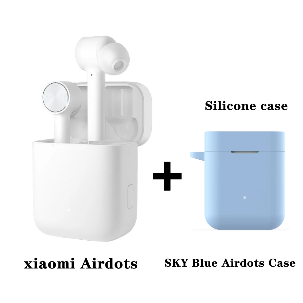 airdots Blue case Xiaomi Air TWS Airdots Pro Наушники Bluetooth гарнитура истинная Беспроводная стерео ANC переключатель ENC Авто пауза кран управление спортивные наушники - Цвет: airdots Blue case