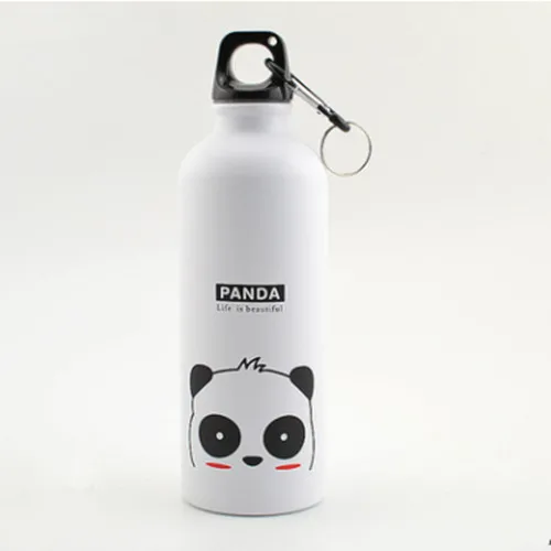 panda My Bottle 500 мл алюминиевая Спортивная бутылка портативный крючок скалолазание открытый бутылка воды Корейская версия животного семья чайник - Цвет: panda