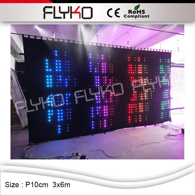 Alibaba Китай высшее качество Прокат led видео стены занавески экран p10cm 3M x 6m |