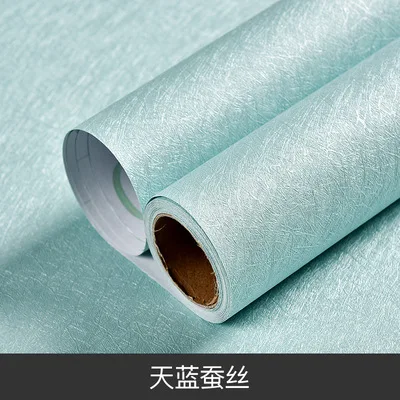 Light Blue-Silk Скандинавские простые самоклеящиеся обои с сеткой водонепроницаемые матовые и шелковые текстурированные обои для домашнего декора и парикмахерского декора стен - Цвет: Light Blue-Silk
