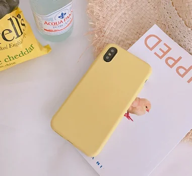 Gimfun Solid Candy Color Soft Tpu Case for Iphone 7 7plus Anti Shock Yellow Pink Simple Silicone 6 6s 8 X Cover |