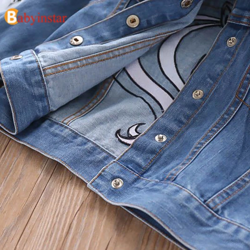New Kids Denim Jacket For Girls Cute Unicorn Clothes Full Sleeve Little Clothing Letters Print Baby Girl Fall | Детская одежда и