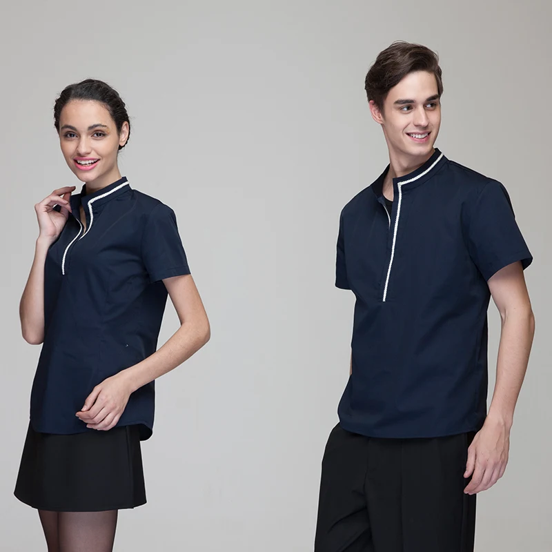 Checkedout форма офицантки женский Футболка с короткими рукавами|hotel restaurant uniforms|uniform
