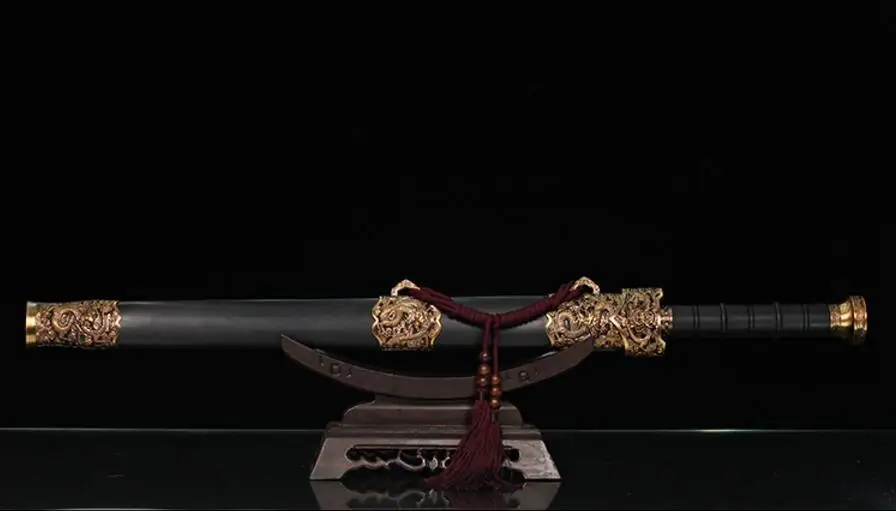 Китайский Меч HanJian катана лезвие из углеродистой стали меч Wushu Черная оболочка