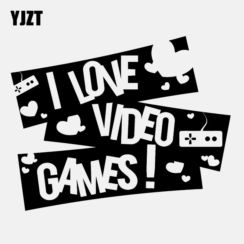 YJZT 13 8 см * 11 1 игровой геймер I Love Video Games виниловый черный/серебристый