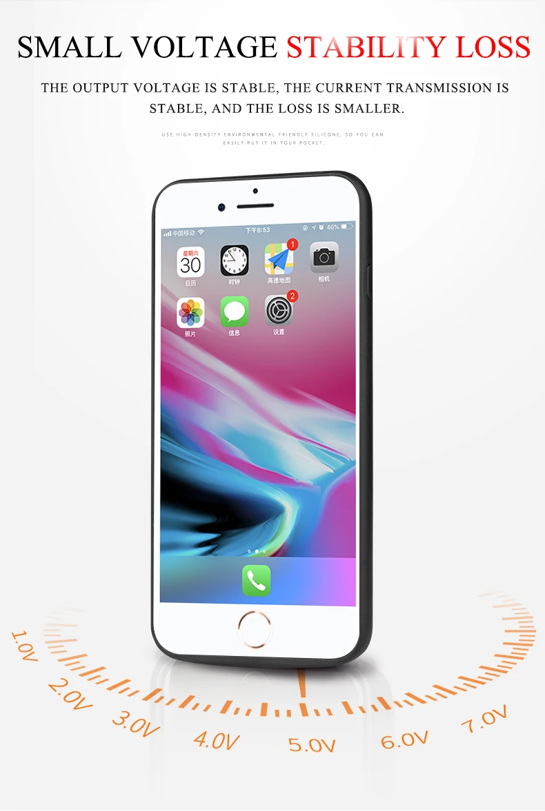 Внешний резервный аккумулятор 8000 мАч чехол для iPhone 6Plus 7Plus 8Plus зарядки