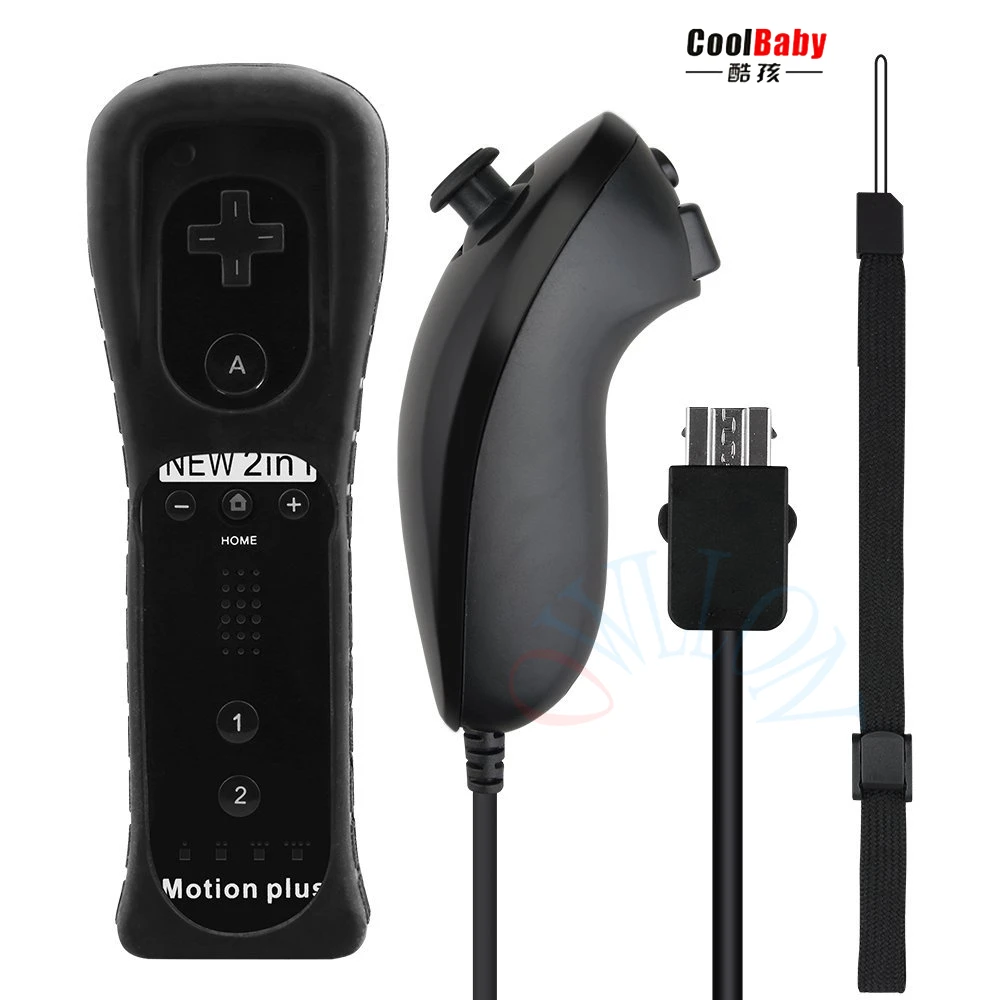 Беспроводной пульт дистанционного управления + нунчак для Nintendo Wii со встроенным