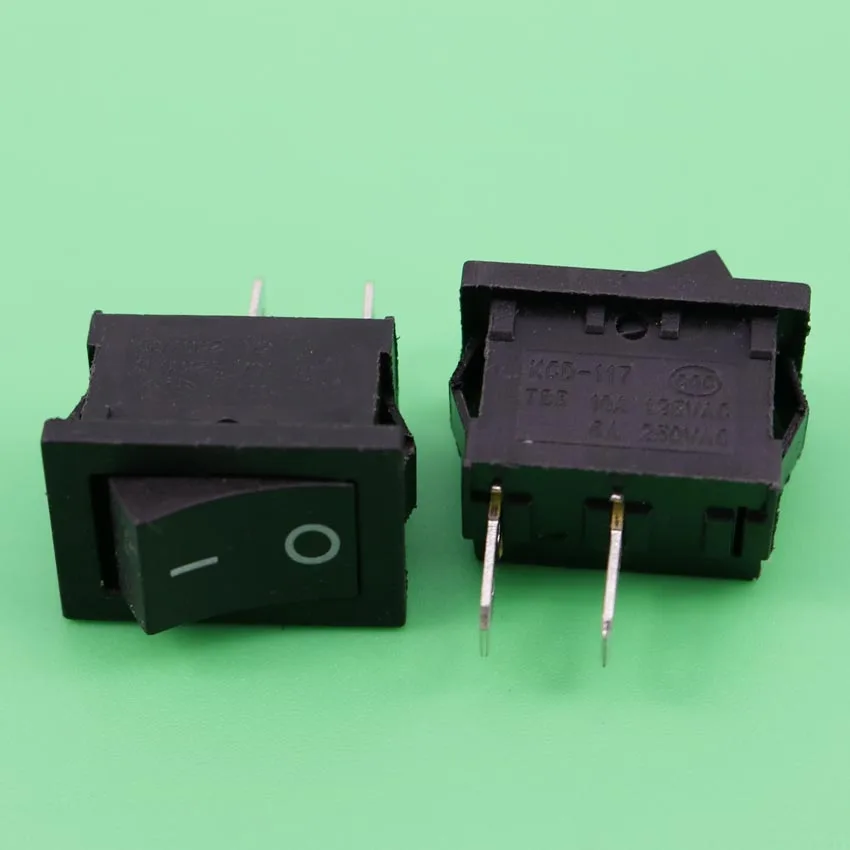 YuXi новый черный кнопочный мини переключатель 6A 10A 110 V 250 KCD1 101 2 pin кнопка