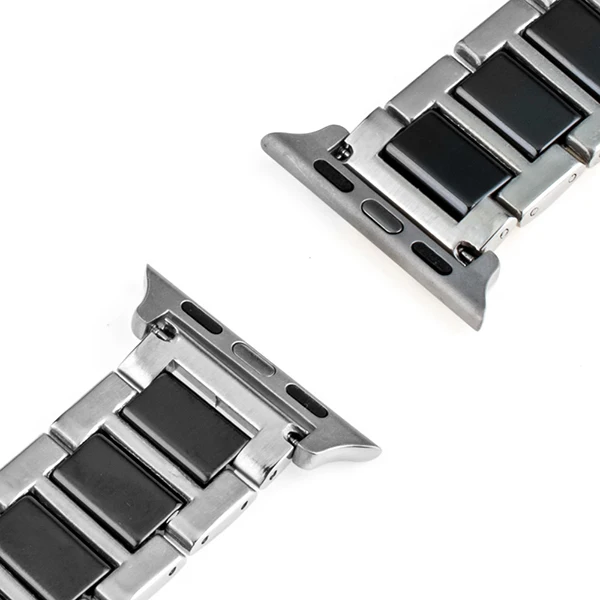 Керамика+ нержавеющая сталь ремешок для часов iWatch Apple Watch 38 мм 42 мм серия 3 2 1 Бабочка застежка браслет со звеньями
