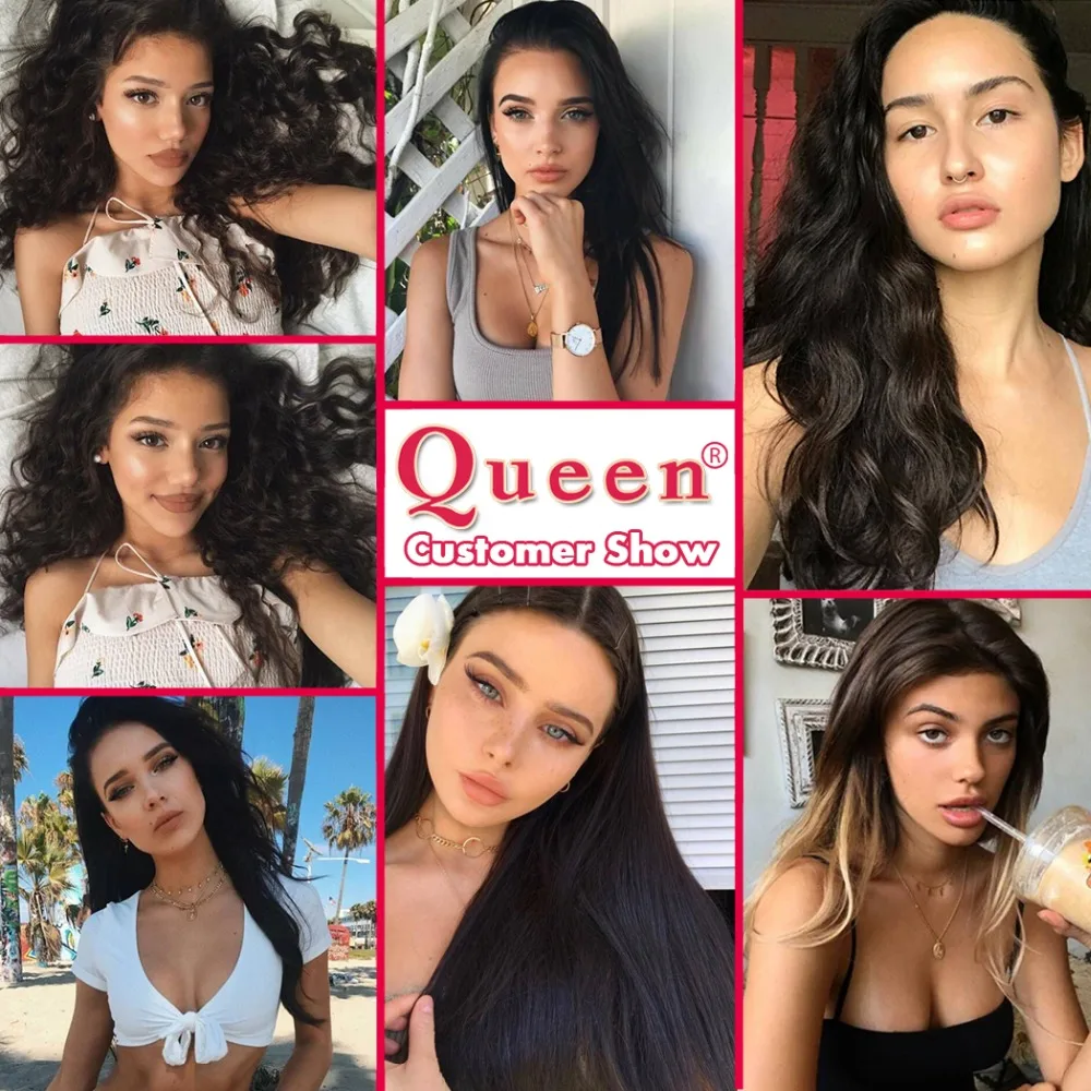 Queen Hair перуанские прямые Реми искусственные волосы свободная деталь кружевная