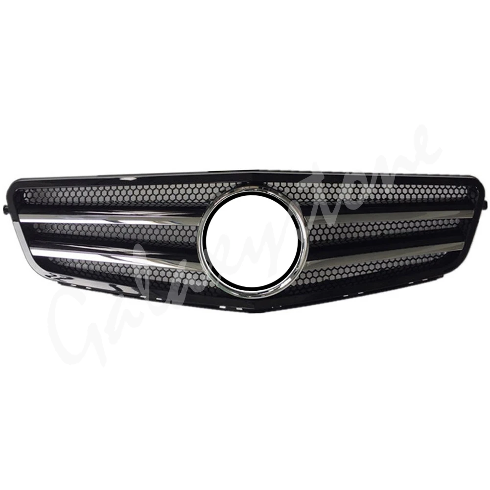 Black Frame Передний верхний гриль подходит для Mercedes Benz W204 c-класс 2008 2009 2010 2011 2012 2013 AMG GT черный бриллиант Серебристая решетка C180 - Цвет: Black Frame