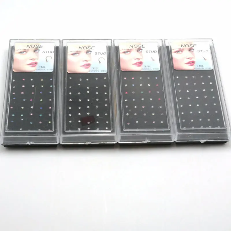 40 шт./упаковка кольцо Стразы для пирсинга носа 2 цвета | Украшения и аксессуары