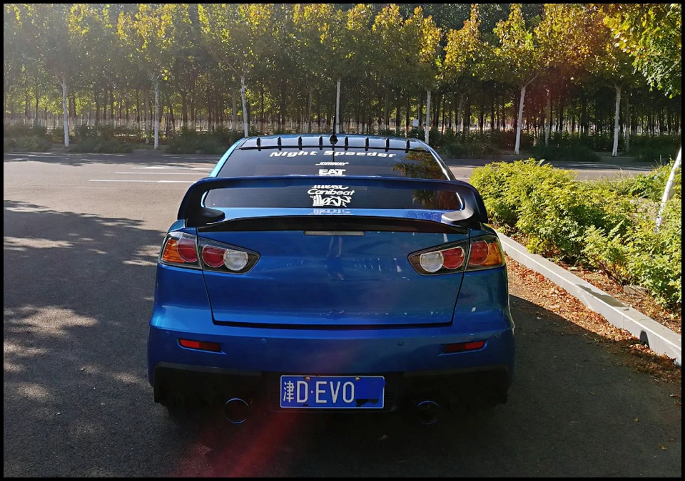 Акула Стиль манекен CF спойлер антикрыло на крышу для Mitsubishi Lancer EX 2008- год подражать карбоновое волокно назад оконный спойлер