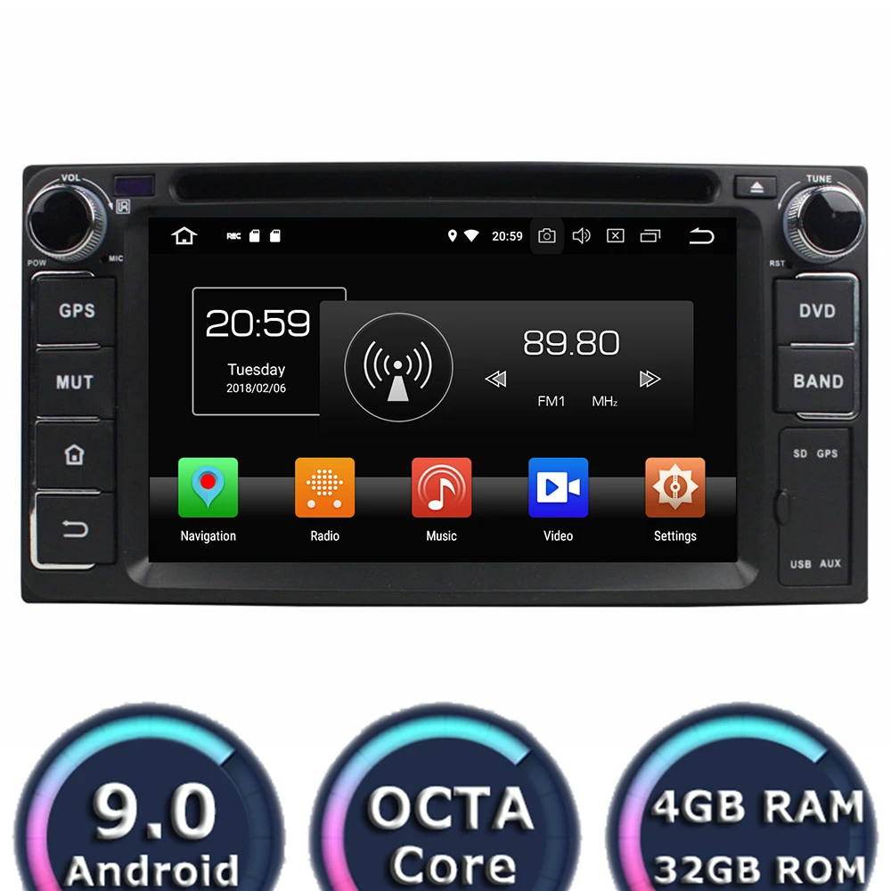Автомобильный DVD плеер Roadlover Android 9 0 для Toyota Corolla RAV4 Camry Prado Avensis Hilux 2007 2008 2009 2010 стерео