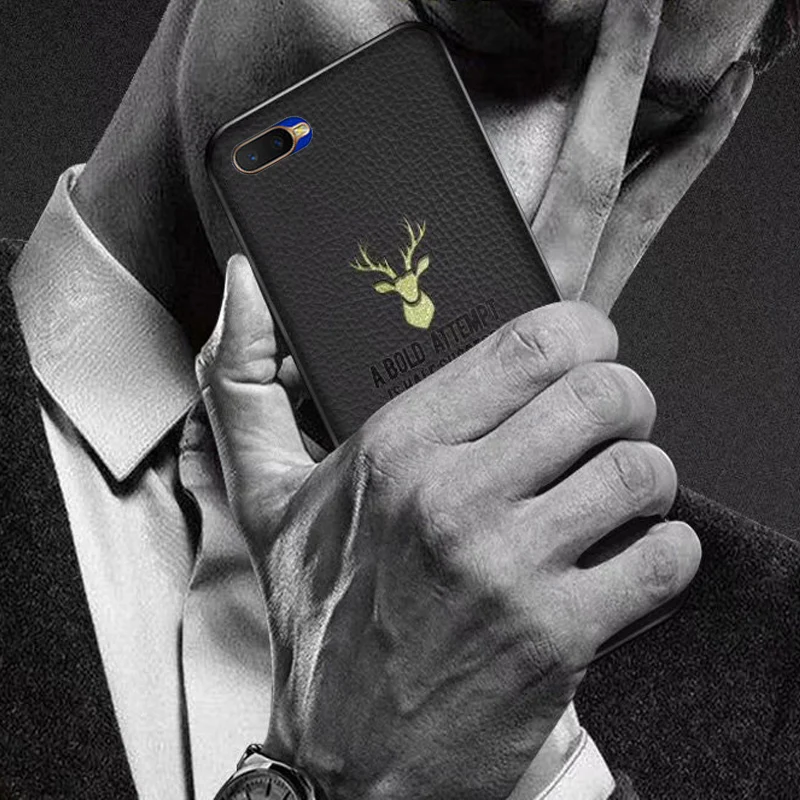 Casing For OPPO K1 Case Plating border leather Soft phone case K 1 protective Cover OPPOK1 Glitter deer back cases | Мобильные