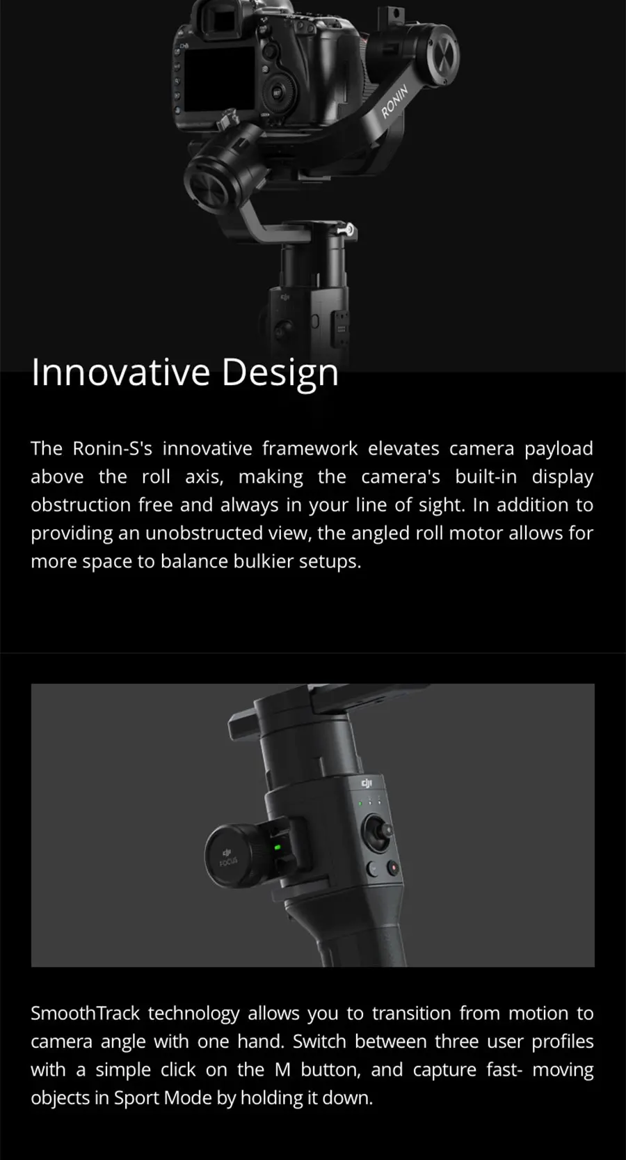 DJI Ronin-S Набор/Ronin-S Стандартный комплект 3-осевая стабилизация Камера Управление 3,6 кг грузоподъемность Ёмкость Срок службы батареи 12hrs