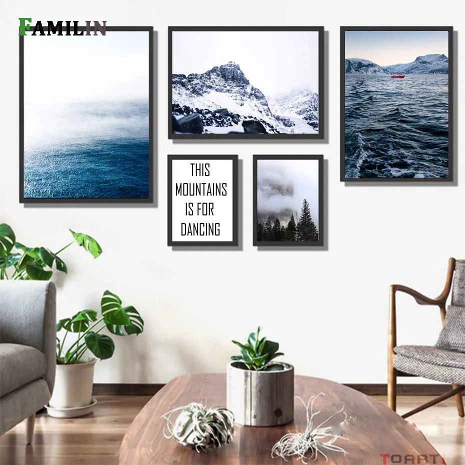 Скандинавское украшение лесной пейзаж настенное искусство холст постер и принт