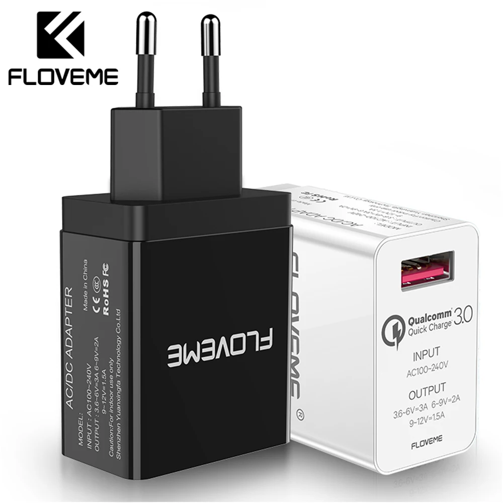 Зарядное устройство FLOVEME QC3.0 USB для телефонов Samsung Xiaomi 5 В 3 А Универсальный