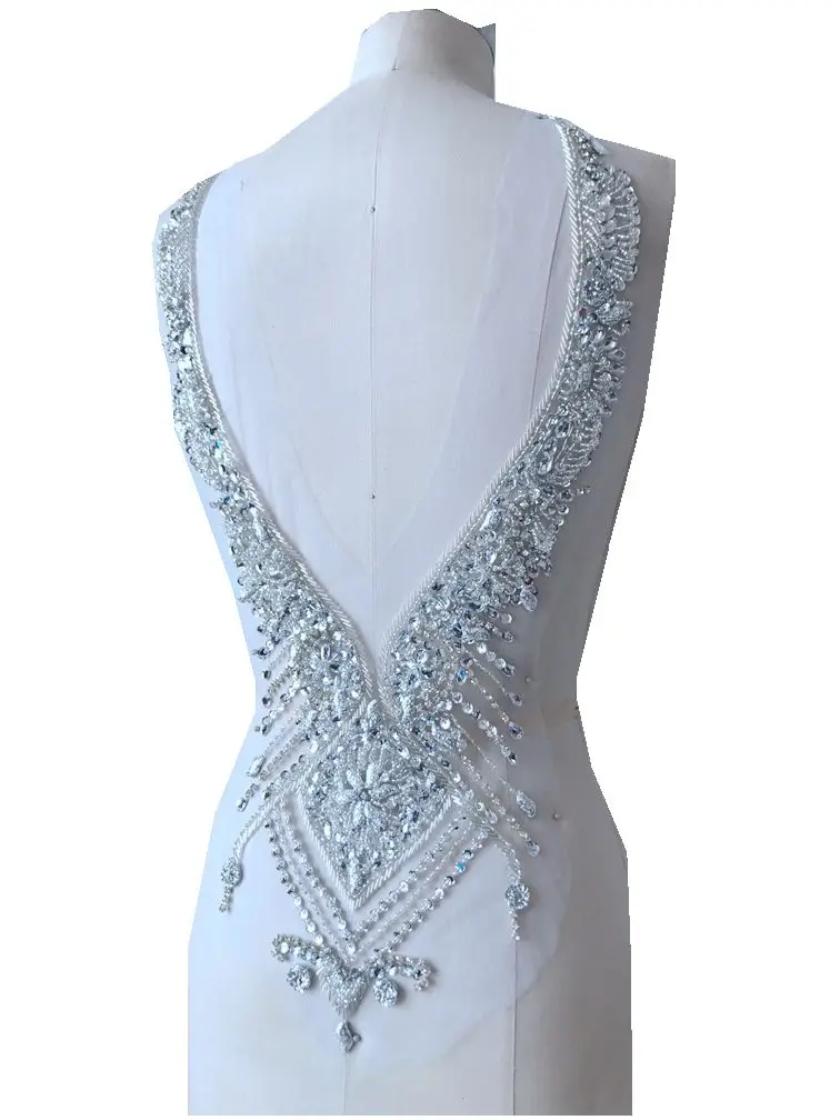 GLACE 1piece New 100% handmade multicolor rhinestone decals DIY Supplies beaded sequins wedding dress TX476 | Дом и сад