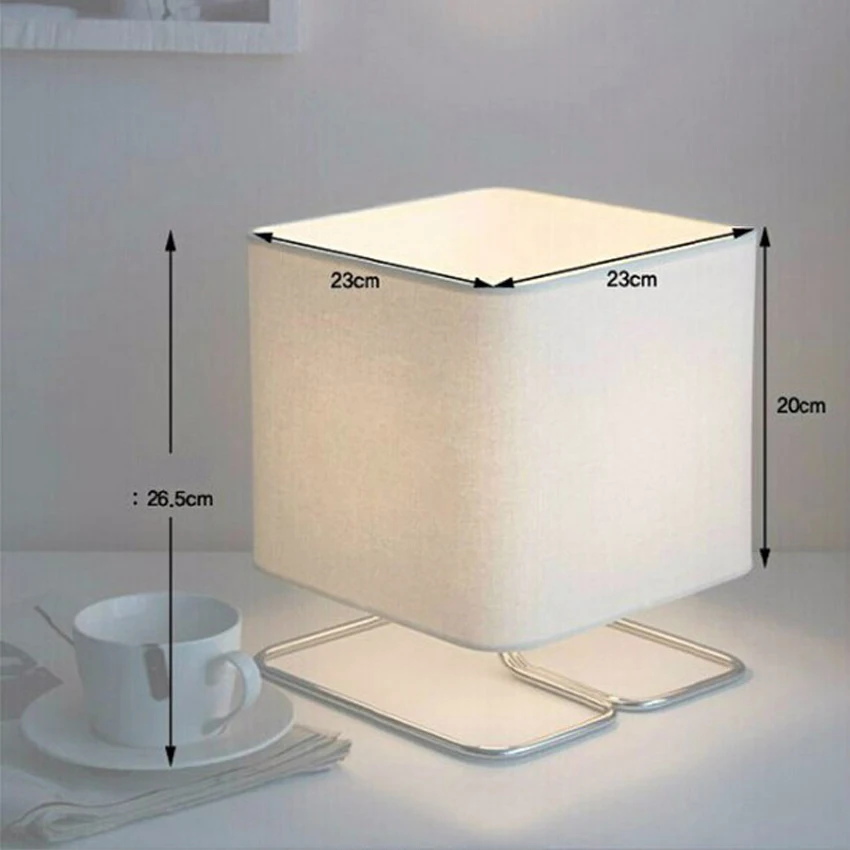 Современная простая Светодиодная настольная лампа для чтения тканевый абажур и