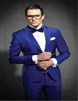 newest slim fit groom tuxedos royal blue best man suit notch lapel groomsman men wedding suits bridegroomjacketpantstie