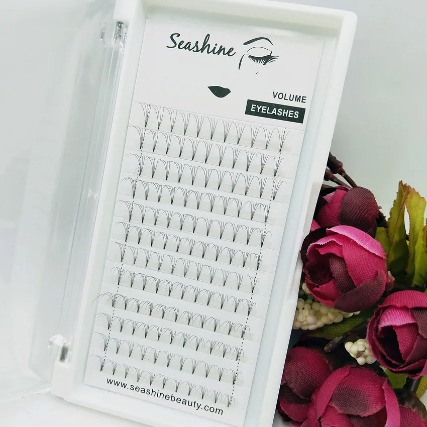 Готовые поклонников ресницы расширение Seashine 4D короткие стволовых макияж Красота