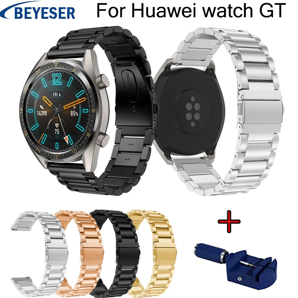 22 мм ремешок для часов из нержавеющей стали Huawei GT/для Samsung Gear S3 классический