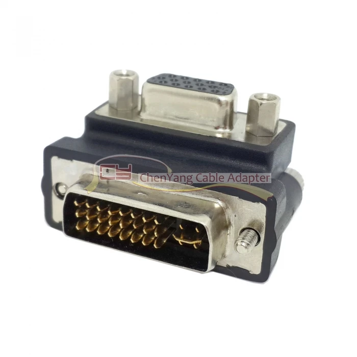 1 шт./лот вниз под прямым углом 90 градусов VGA SVGA мама к DVI 24 + 5 папа RGB