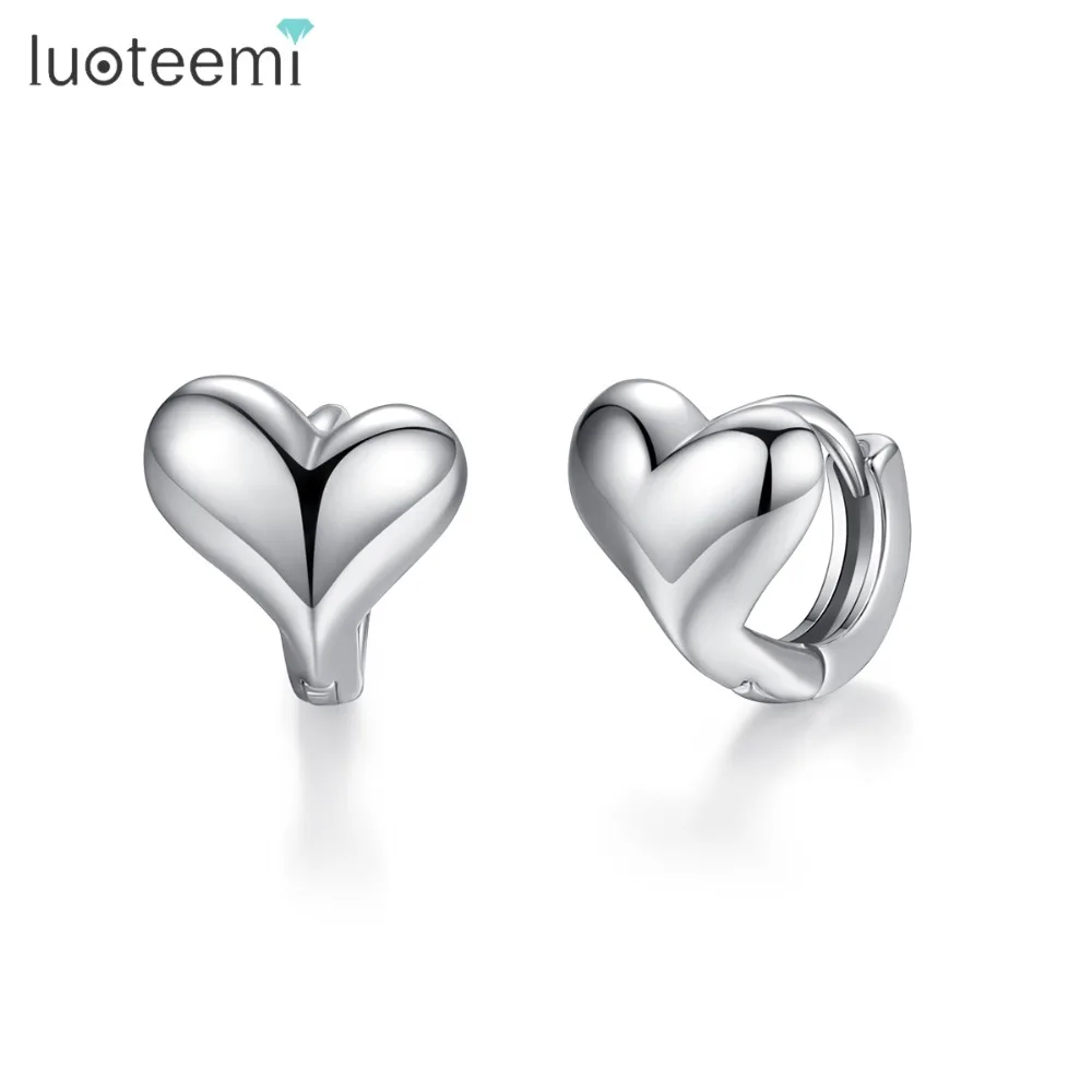 Популярные милые серьги гвоздики LUOTEEMI в форме сердца дизайн для женщин свидание