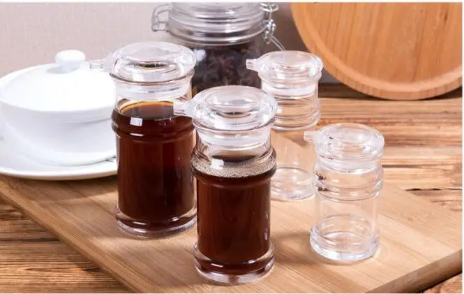 1 шт прозрачных бутылок специй акриловый кухонный графинчик масла уксус