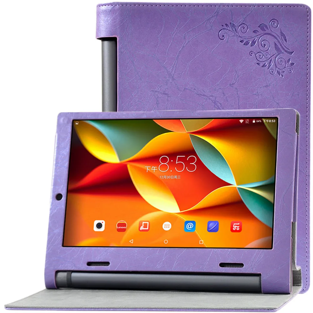 Purple Чехол для lenovo YOGA Tablet 3 10 из искусственной кожи Funda для lenovo YOGA Tab 3 10 YT3-X50 X50F X50M X50L чехол для планшета+ стилус - Цвет: Purple