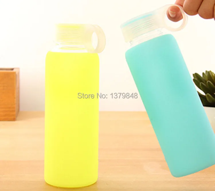 380 мл звезд Голливуда Любовь Стеклянный силикон плеер бутылка для воды Красочная