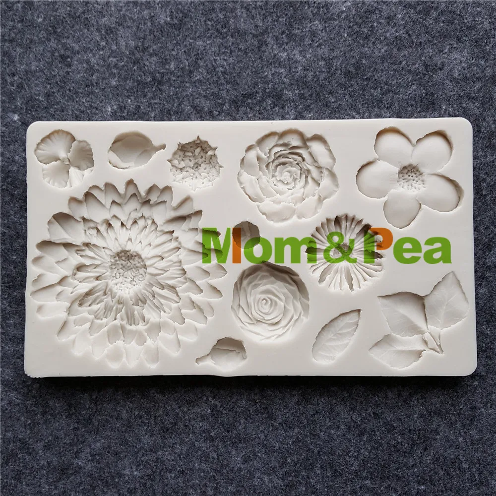 Mom & Pea MPB0031 силиконовая форма в форме цветов украшение торта помадка 3D для пищевая