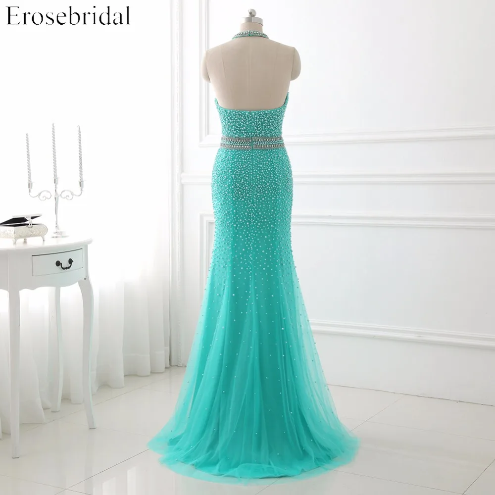 Женское вечернее платье русалка длинное блестящее с открытой спиной для