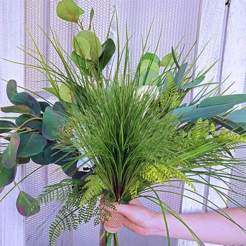 

2pcs Simulation Flowers Green Artificial Plants Artificial Orchid Leaves Cymbidium Grass Fake Plant Home Garden Decor