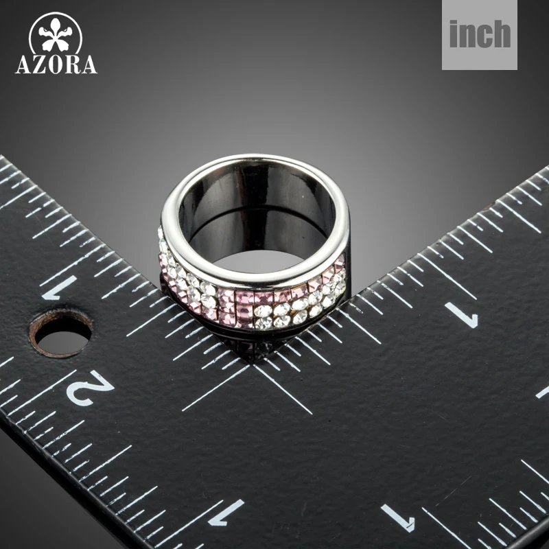 Женское золотистое кольцо с австрийским кристаллом AZORA розовое квадратное