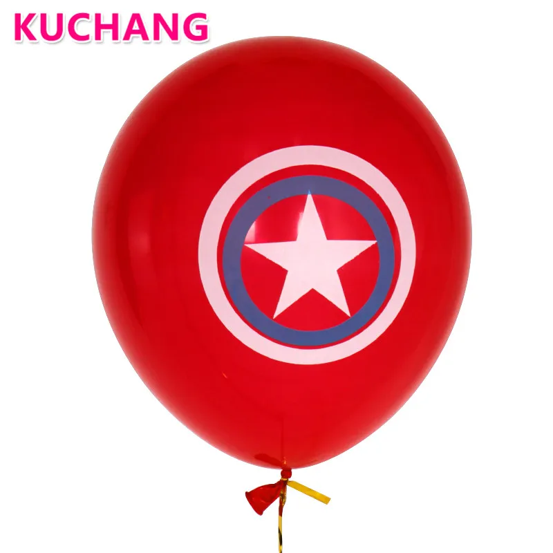 Red printed shield 12 шт 2,3 г 10 дюймов синий красный Капитан Америка щит латексные шары детский день рождения свадьба украшения детский душ принадлежности - Цвет: Red printed shield