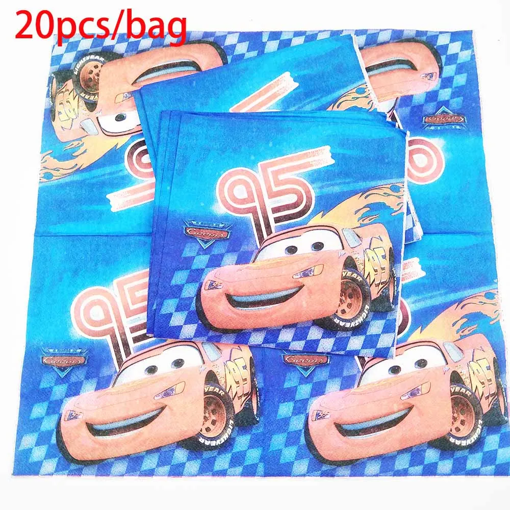 napkins Mcqueen малыш день рождения принадлежности скатерть чашка тарелка соломенная салфетка Подарочный пакет конфеты коробка попкорн события Patry украшения - Цвет: napkins