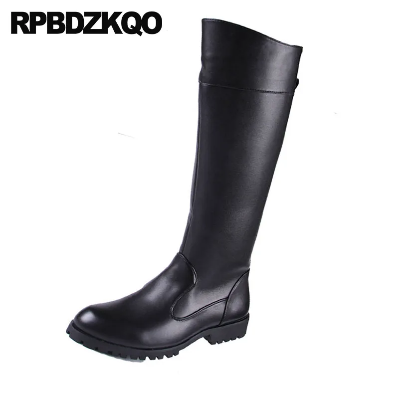 тепло высокие черный осень Плюс размер мода сапоги 2018 зимняя обувь осенняя