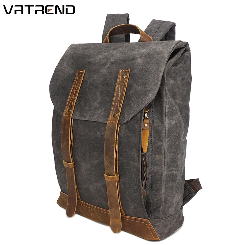 Vrtrend Для мужчин холст рюкзак мужской водонепроницаемый ранец Mochila компьютерный