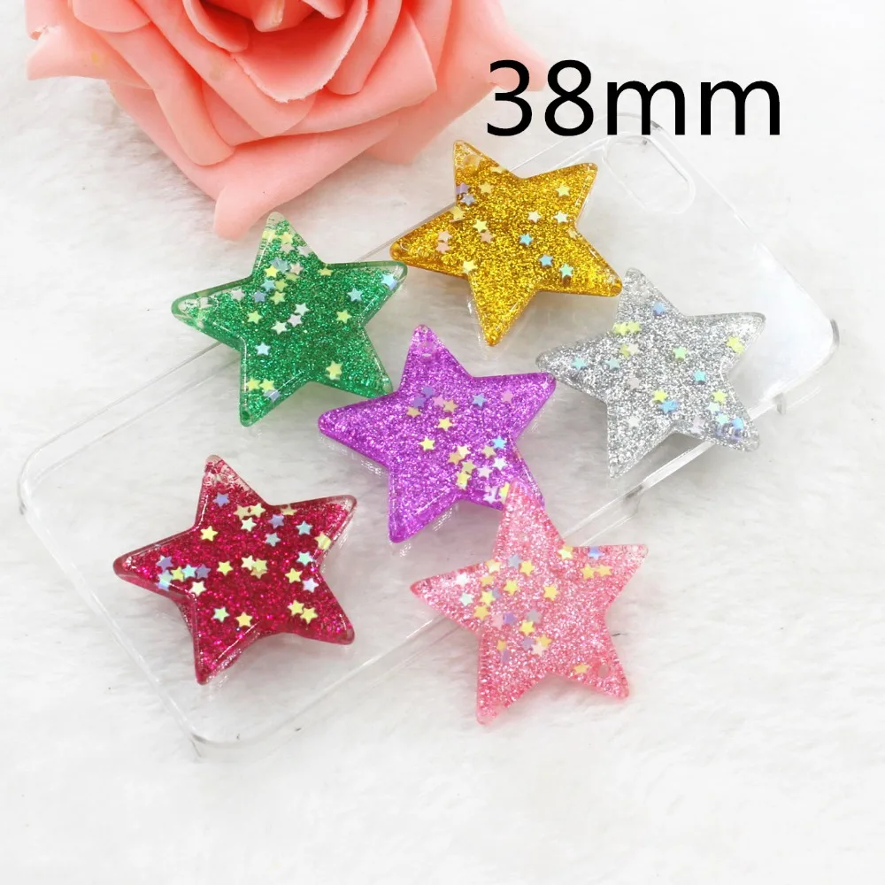 10 шт./лот DIY кабошоны из смолы аксессуары с плоским основанием каучуковая звезда