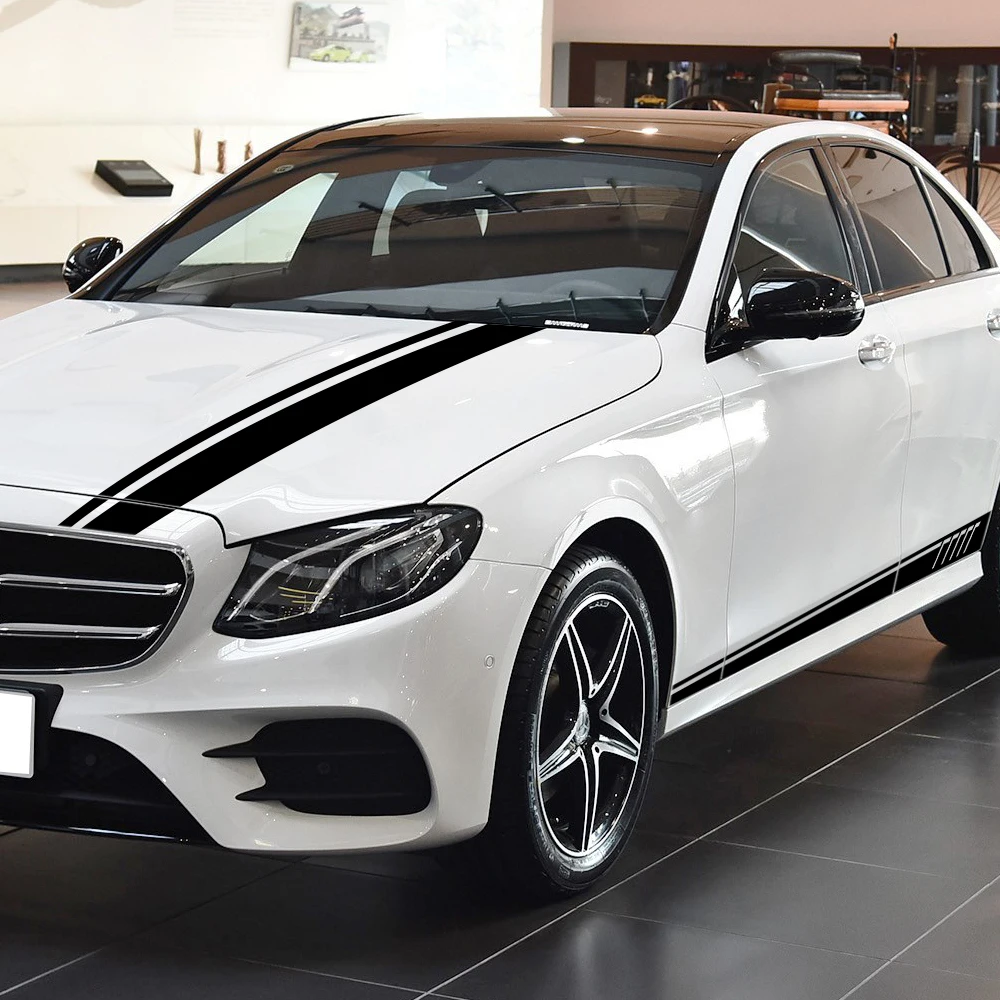 507 стильная наклейка на крышу автомобиля с боковой полосой для Mercedes Benz E Class W212 E200