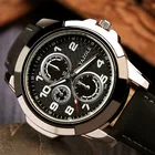 Мужские кварцевые часы Yazole, высококачественные военные спортивные часы с кожаным ремешком, кварцевые часы для мужчин, Новое поступление