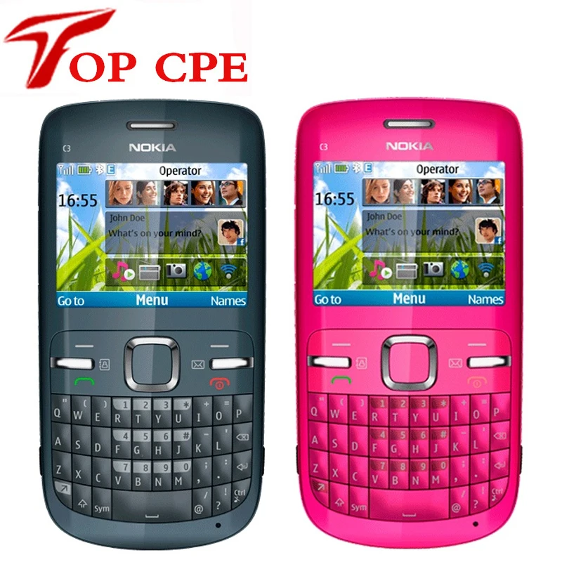 Nokia C3 Оригинал разблокирован nokia C3/C3 00 мобильный телефон WIFI бар 2MP синий золотой
