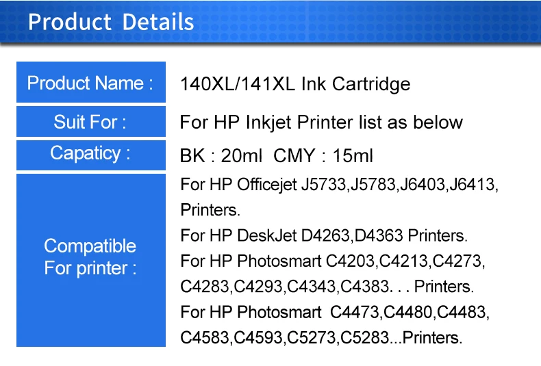 INKARENA сменный чернильный картридж для hp картридж 140 141 XL Photosmart C4273 C4283 C4480 C4483 C5283 картридж для принтера
