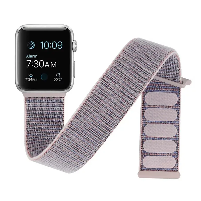 Спортивные нейлоновая петля, ремешок для наручных часов Apple Watch 4 44 мм 40 мм из мягкого нейлона и шифона со вставками в полоску, из дышащего материала, отлично подходит для замены ремешков ремешок для наручных часов Iwatch, Series3/2/1 38 мм 42 мм