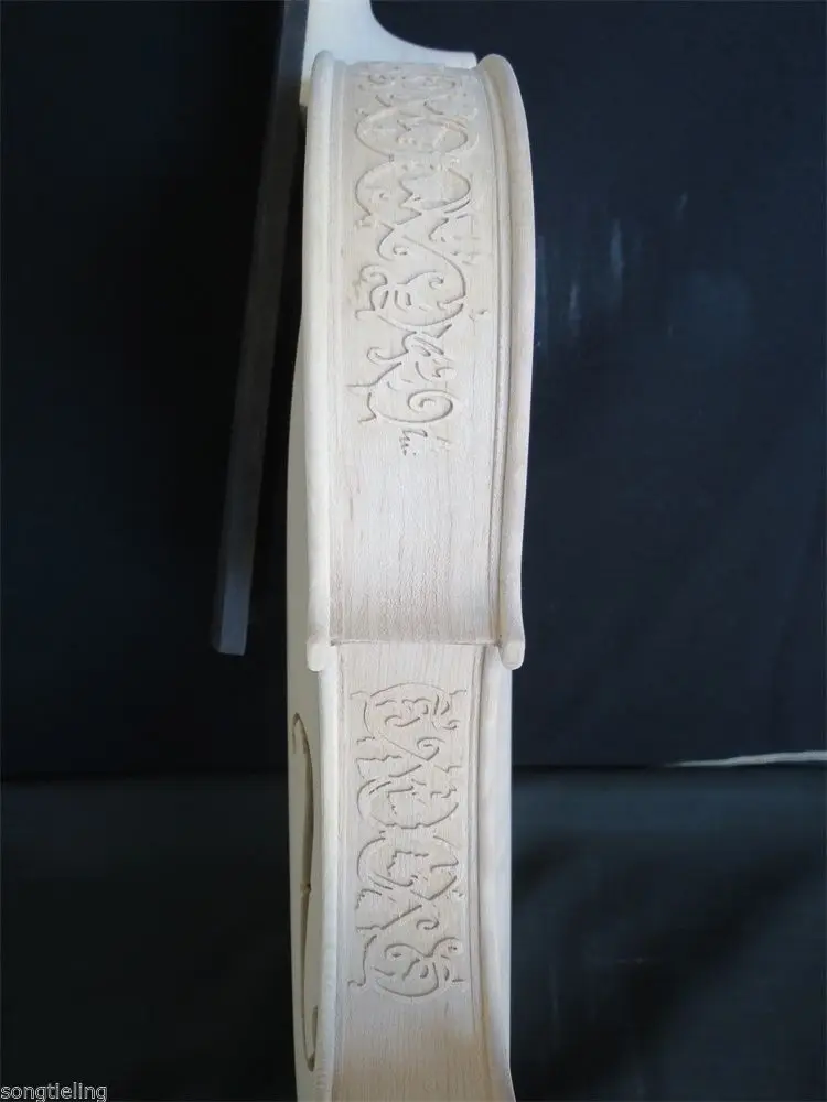 Необработанная скрипка в стиле Strad 4/4 с инкрустацией сверху и сзади резная ребра