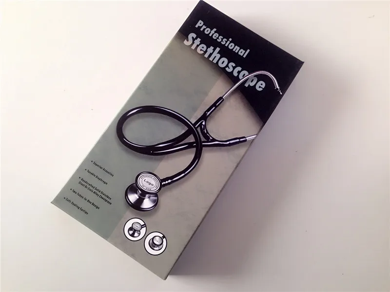 

Brand New Double Dual Head Functional Professional Stethoscope Cardiology Estetoscopio Free Shipping Movie prop teaching tool